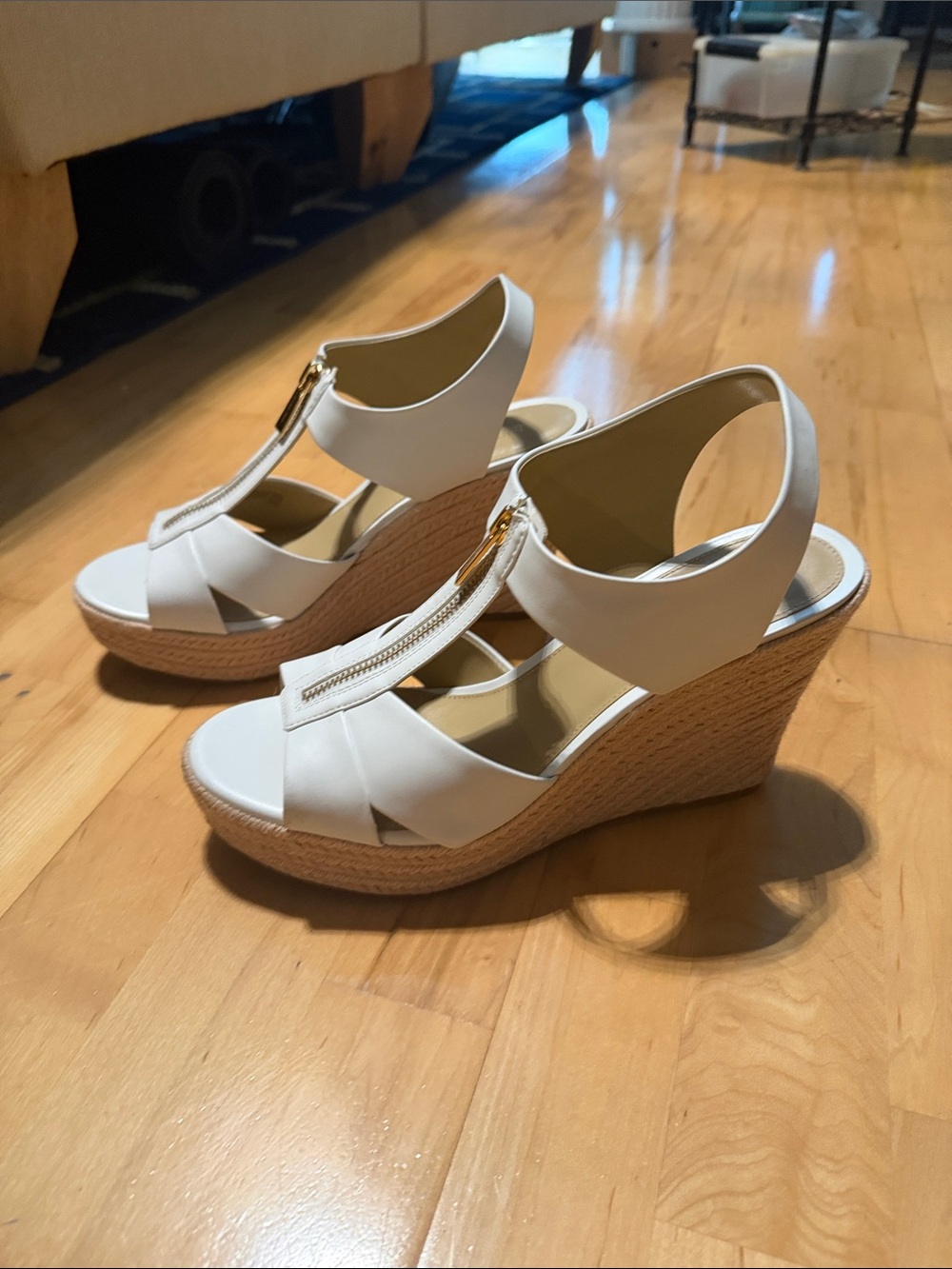 Michael Kors Roslyn Wedge Sandal Optic White Size 11